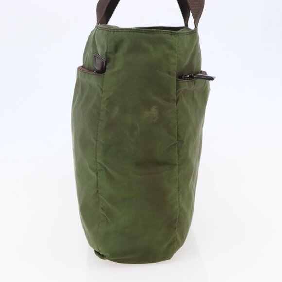 PRADA Tote Bag Nylon Khaki Silver Auth - Picture 5 of 15